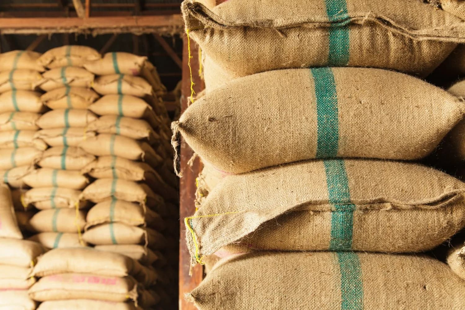 Export-quality jute sacks