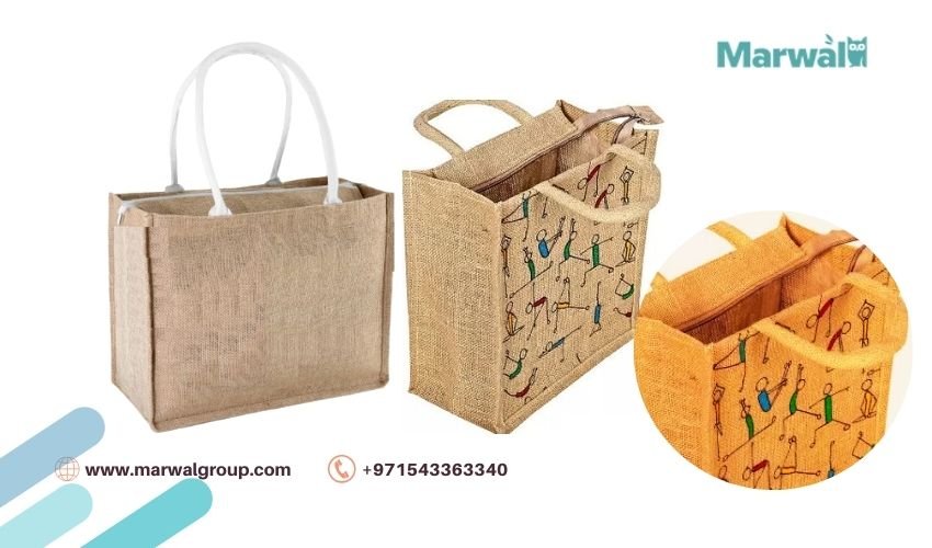 Jute Tote Bag with Zipper